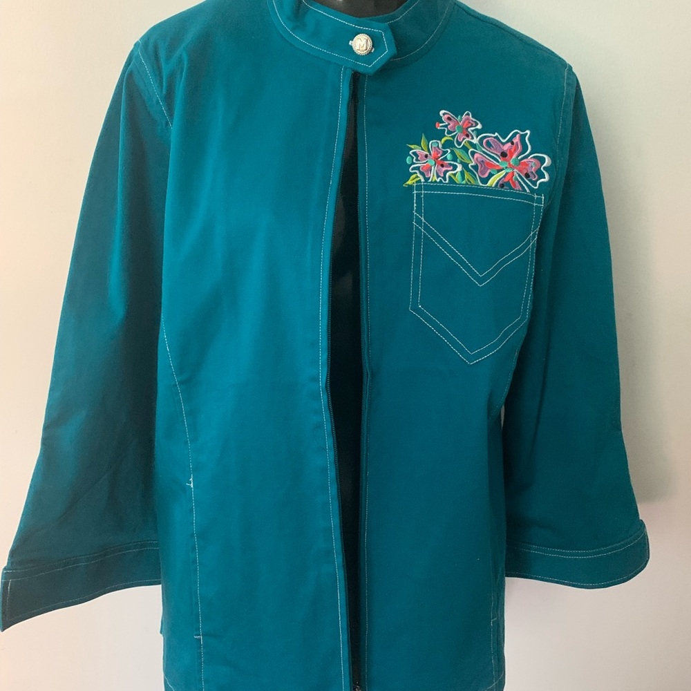 Gorgeous Bob Mackie floral jacket size medium